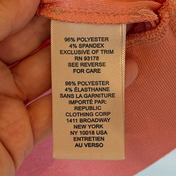 Philosophy V-Neck Liquid Knit Short Sleeve Top, Peach - Small - Picture 4 of 5